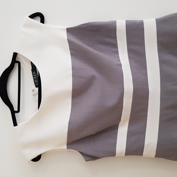 Lauren dress, size 10, white, grey. Mint condition. Not a single flaw! - Picture 2 of 6